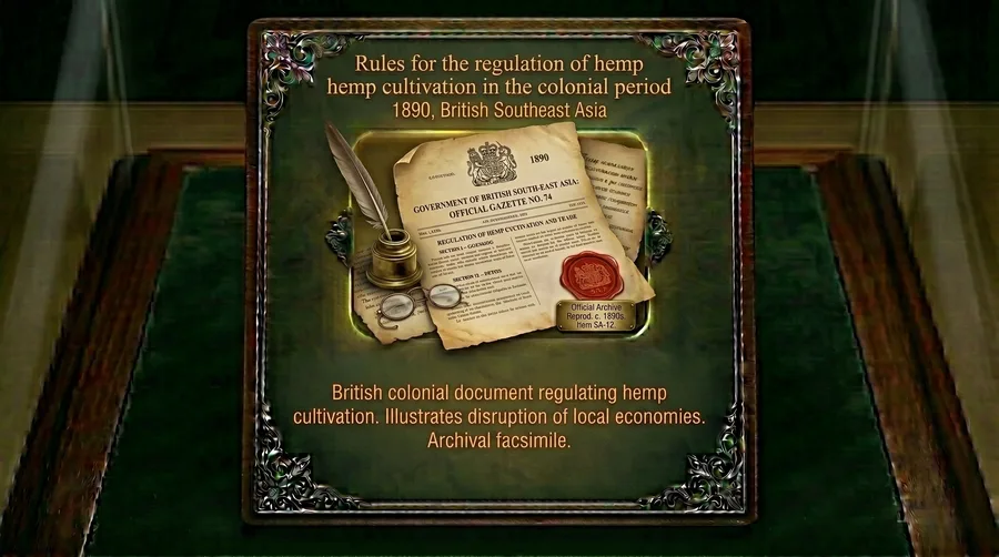 Printed colonial regulation document with official seal and dense typeset text